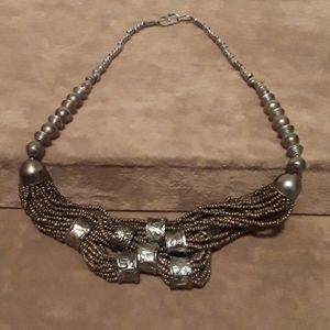 Stainless steel and seed bead necklace